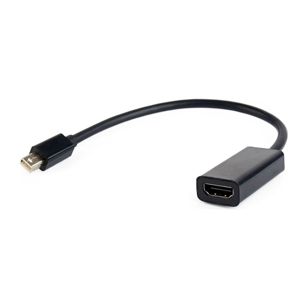 Переходник Cablexpert, miniDisplayPort - HDMI, 20M/19F, кабель 15 см, черный, пакет, A-mDPM-HDMIF-02