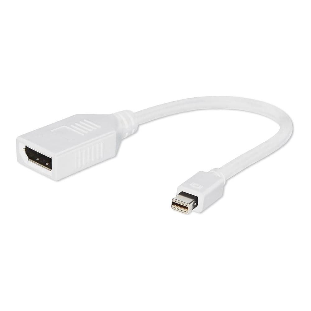 Переходник Cablexpert, miniDisplayPort - DisplayPort, 20M/20F, длина 16 см, белый, A-mDPM-DPF-001-W