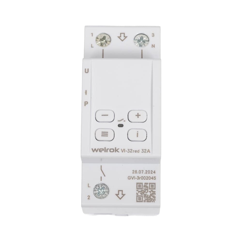 Реле напряжения c контролем тока Welrok VI-32 red 4660251140519