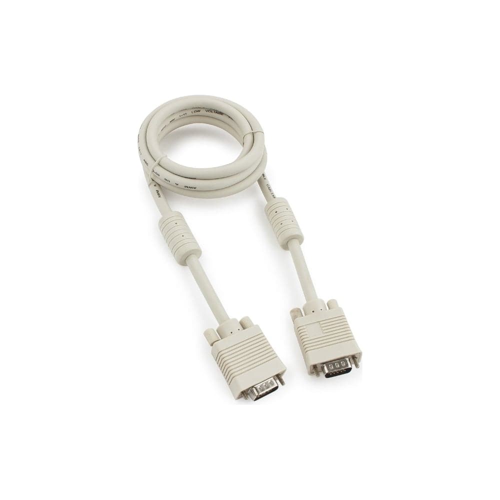 Кабель Cablexpert Premium VGA 1.8м, двойной, экран, ферритовые кольца, пакет CC-PPVGA-6 15M/15M