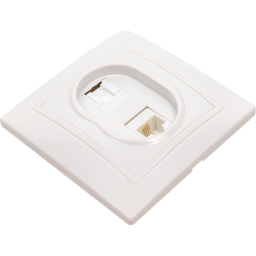 Розетка GENERICA KVARTA 2-местная RJ11+RJ45 кат.5е РК/Т12-КБ белый EIK10-K01-DM