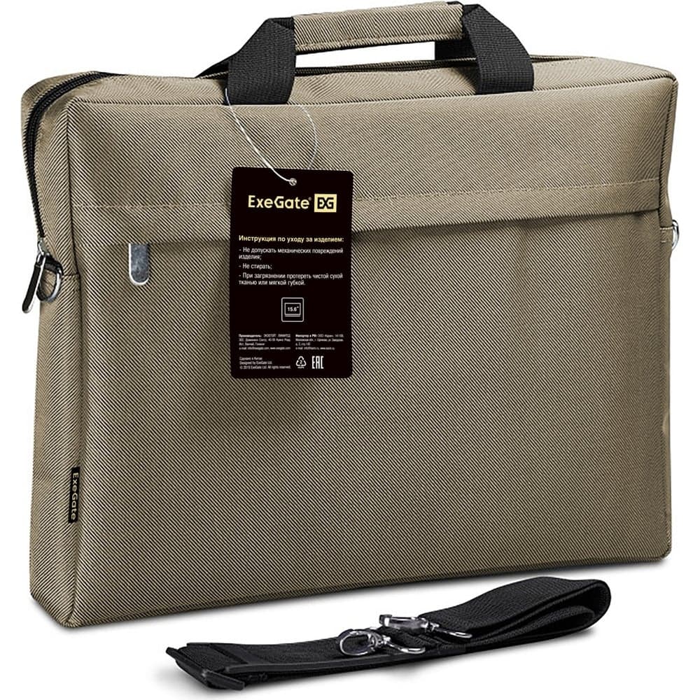 Сумка ExeGate Start S15 Beige, бежевая, полиэстер, для ноутбуков до 15.6 " 212309