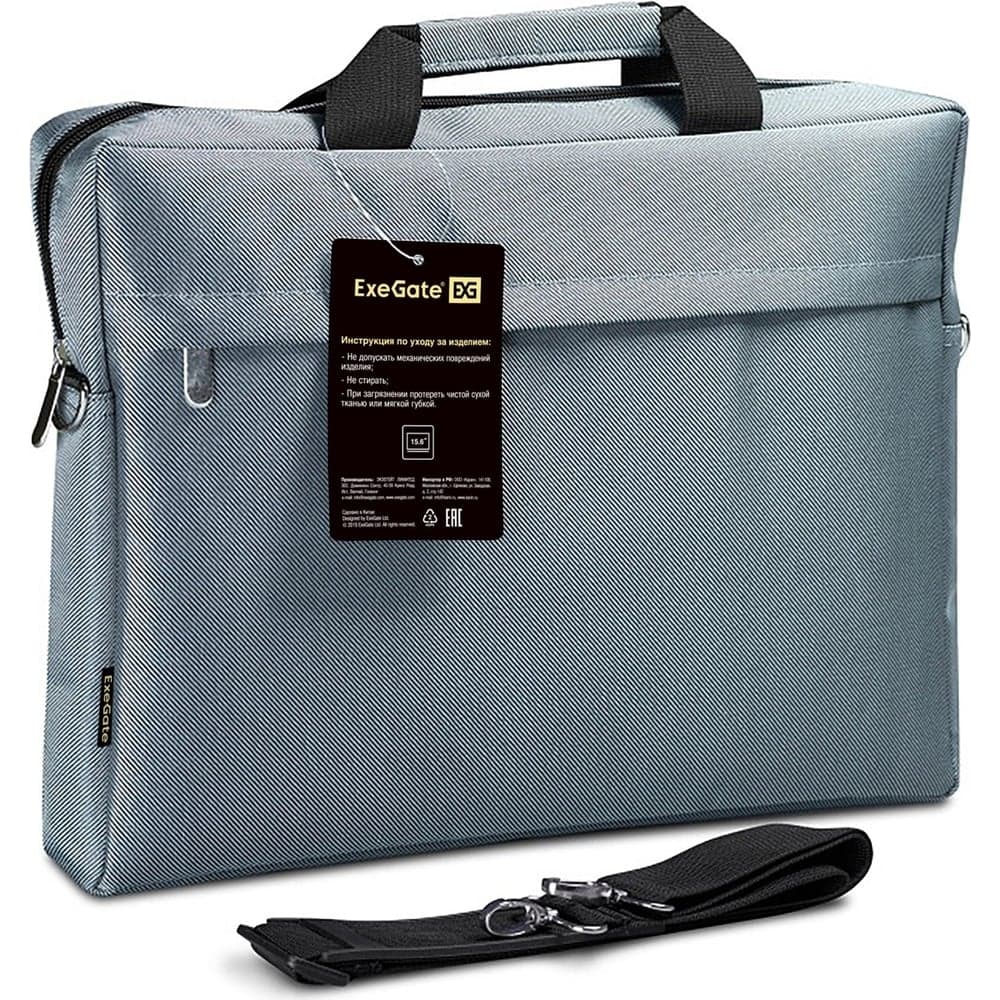 Сумка ExeGate Start S15 Grey, серая, полиэстер, для ноутбуков до 15.6 " 205136