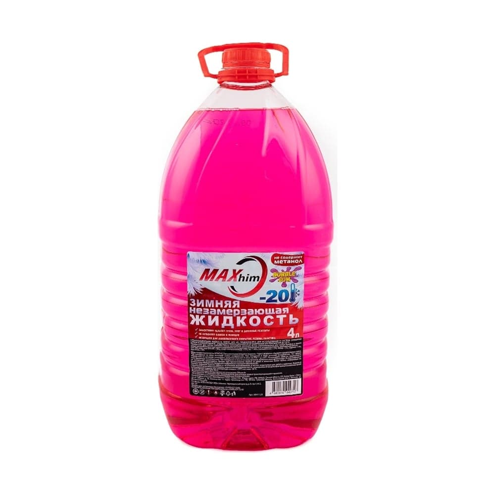 Незамерзающая жидкость MAXHIM BUBBLE GUM 4 л, до -20, упаковка ПЭТ с запахом MH1121