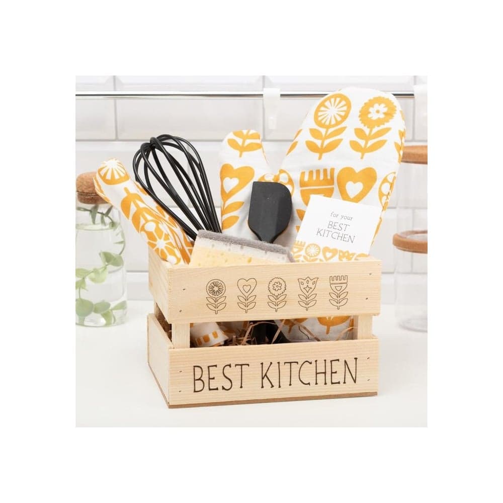 Набор подарочный Этель Best kitchen, полотенце, варежка-прихватка, кухонная лопатка, венчик, губка 7075974