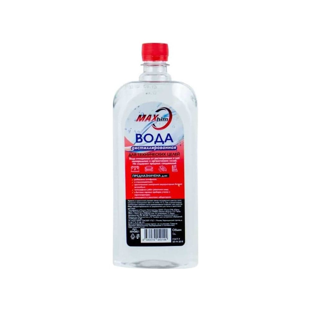 Вода дистиллированная 1 л MAXHIM MH0801