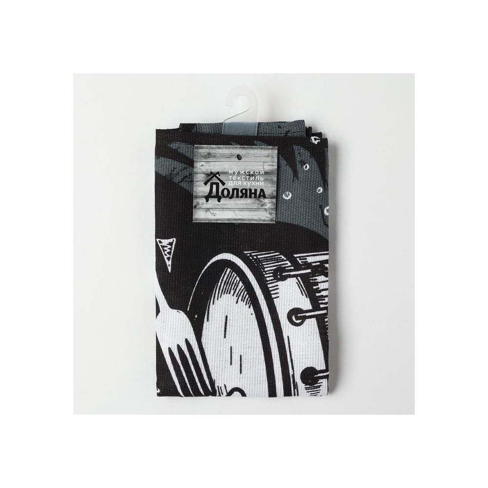 Полотенце Доляна кухонное Rock'n'roll 35x60 см, 100% хлопок, 160 г/кв.м 4136455