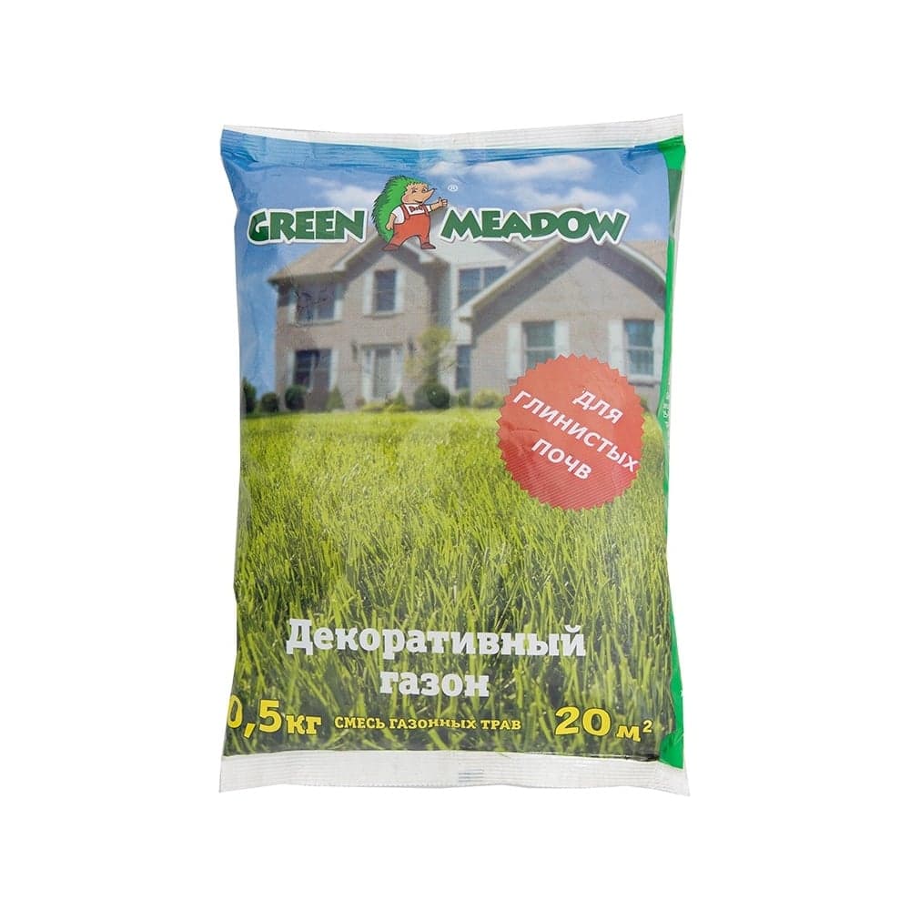 Семена газона GREEN MEADOW Декоративный газон для глинистых почв 0.5 кг 4607160331317