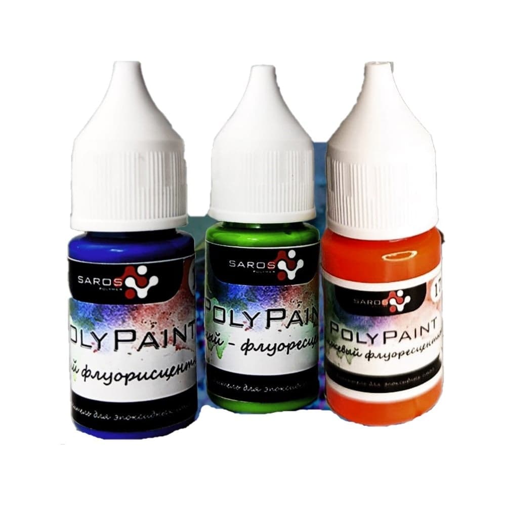 Набор красителей Saros Polymer PolyPaint ФЛУОРЕСЦЕНТ 4x17 гр, в коробе 10014