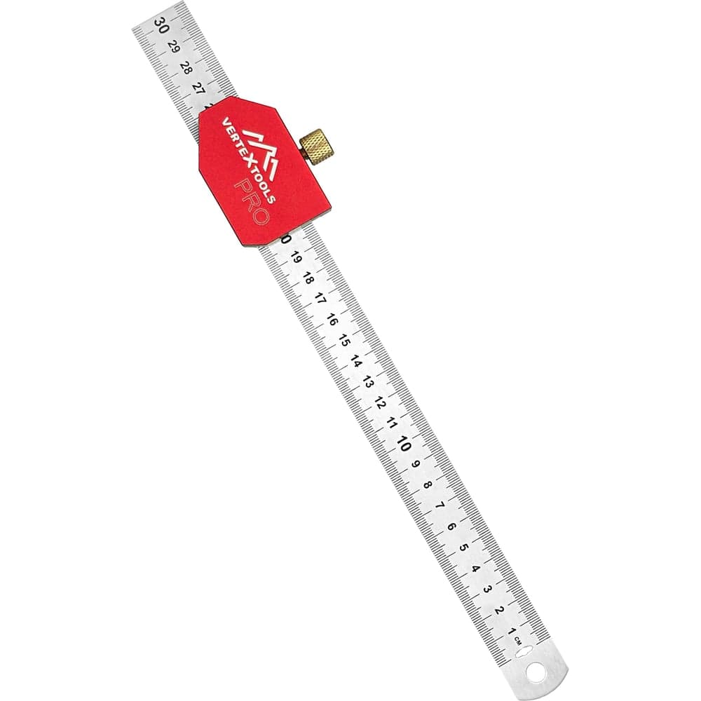Разметочная линейка для деревообработки vertextools PROFI 300x25 мм, INOX+AL, толщина 1.7 мм 3046-7