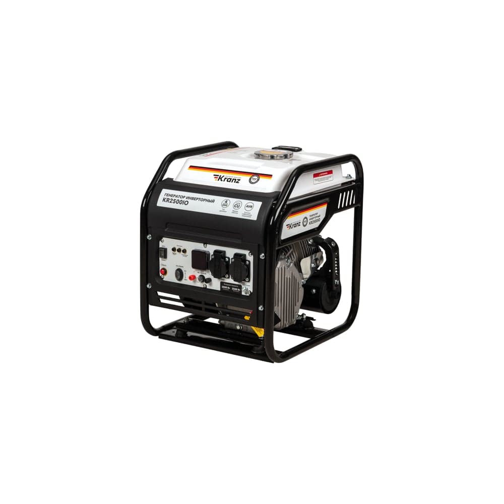 Инверторный генератор KRANZ KR2500IO 2,5 кВт, 230 В, 7 л, открытый корпус, ручной старт KR-16-1142
