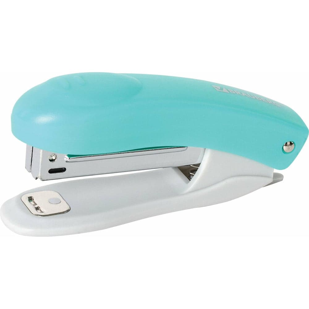 Степлер №10 BRAUBERG Original, до 12л, с антистеплером, бирюза, 227765