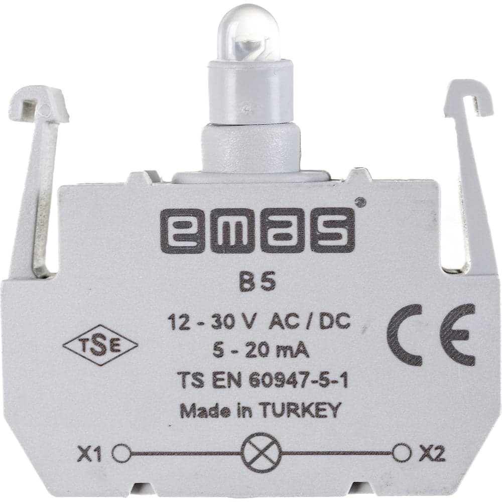 Блок-контакт подсветки Emas В5 с белым светодиодом, серия B, 12-30В AC/DC B5