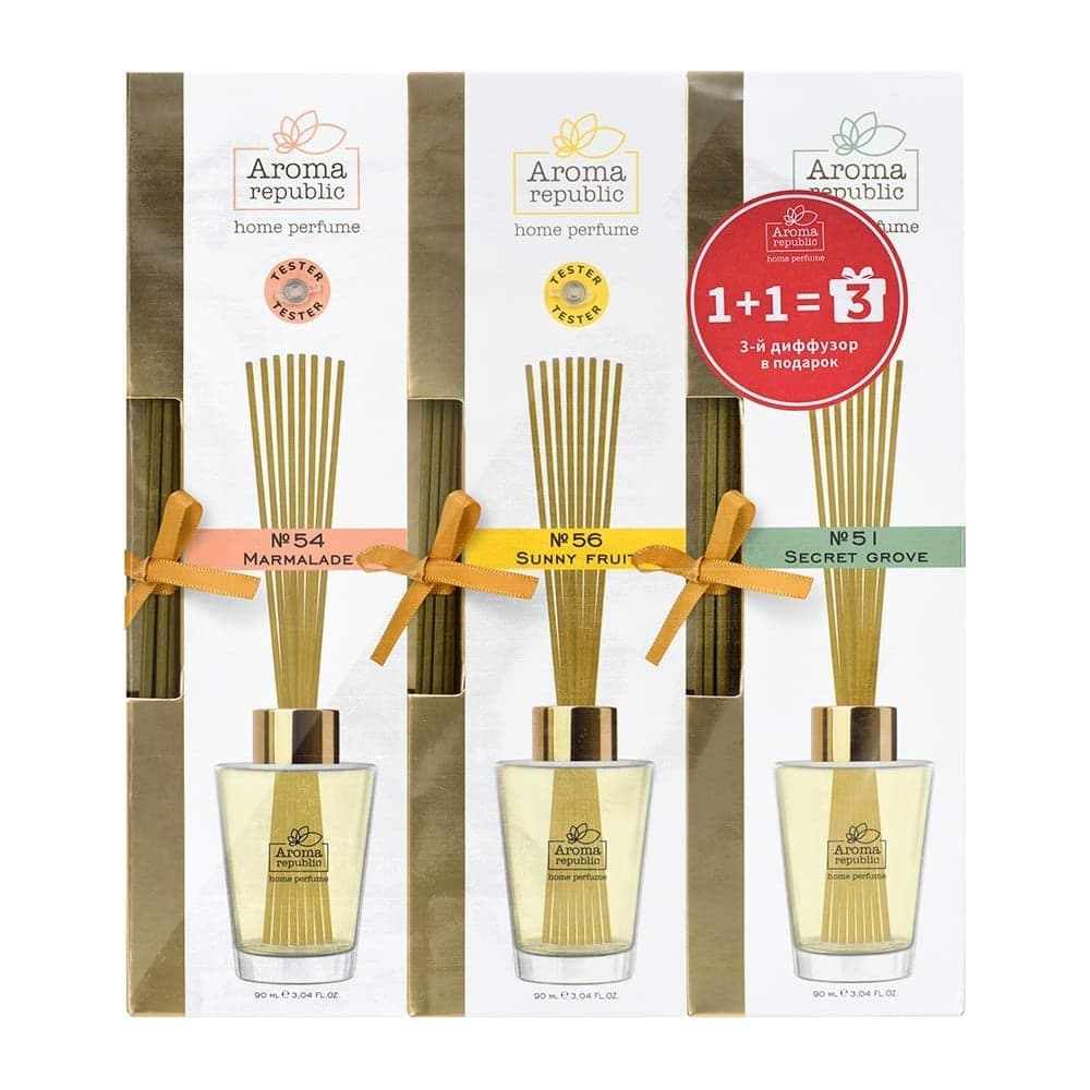 Ароматический диффузор Aroma Republic (1+1)=3, по 90 мл, в спайке, ароматы в ассортименте 93865
