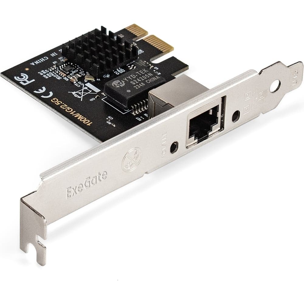 Сетевой адаптер ExeGate EXE-251 PCI-E x1 v2.0, 1xRJ45, UTP 100Mbps 1000Mbps 2.5Gbps RTL8125B 296212