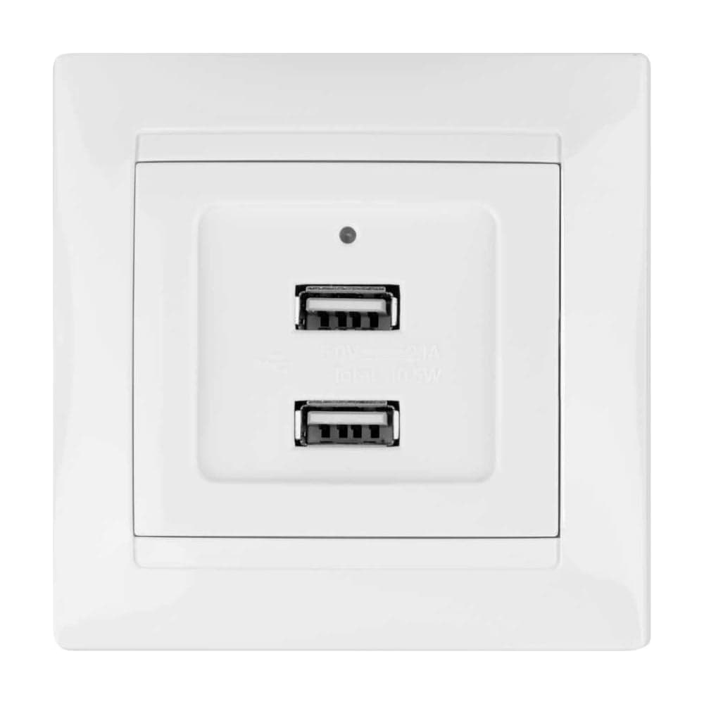 Розетка TDM ELECTRIC 2USB порт 2,1А 5В белая "Лама" SQ1815-0041
