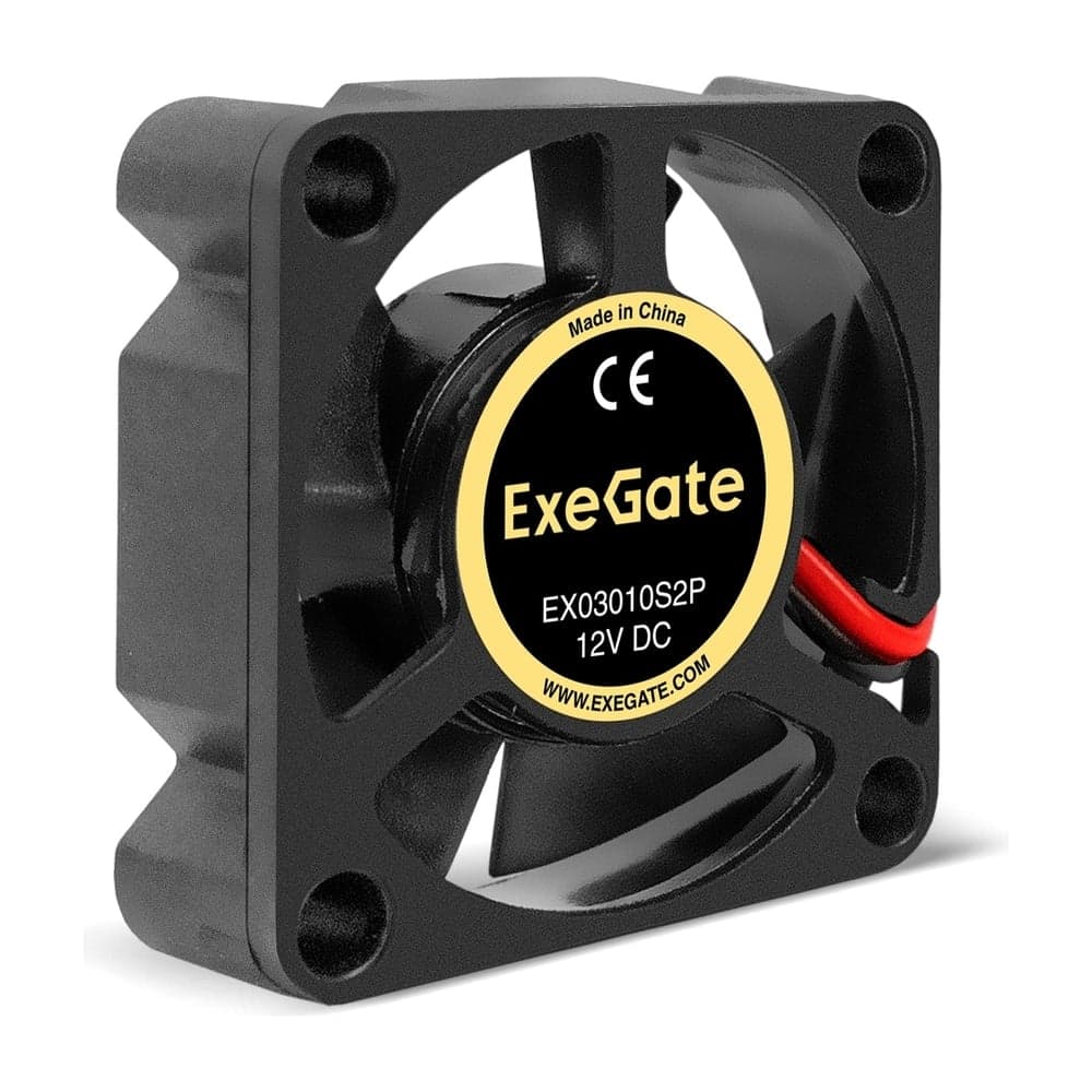 Вентилятор ExeGate EX03010S2P 12В DC, 30x30x10 мм, Sleeve bearing подшипник скольжения, 2pin, 10000RPM, 28,5dBA 295214