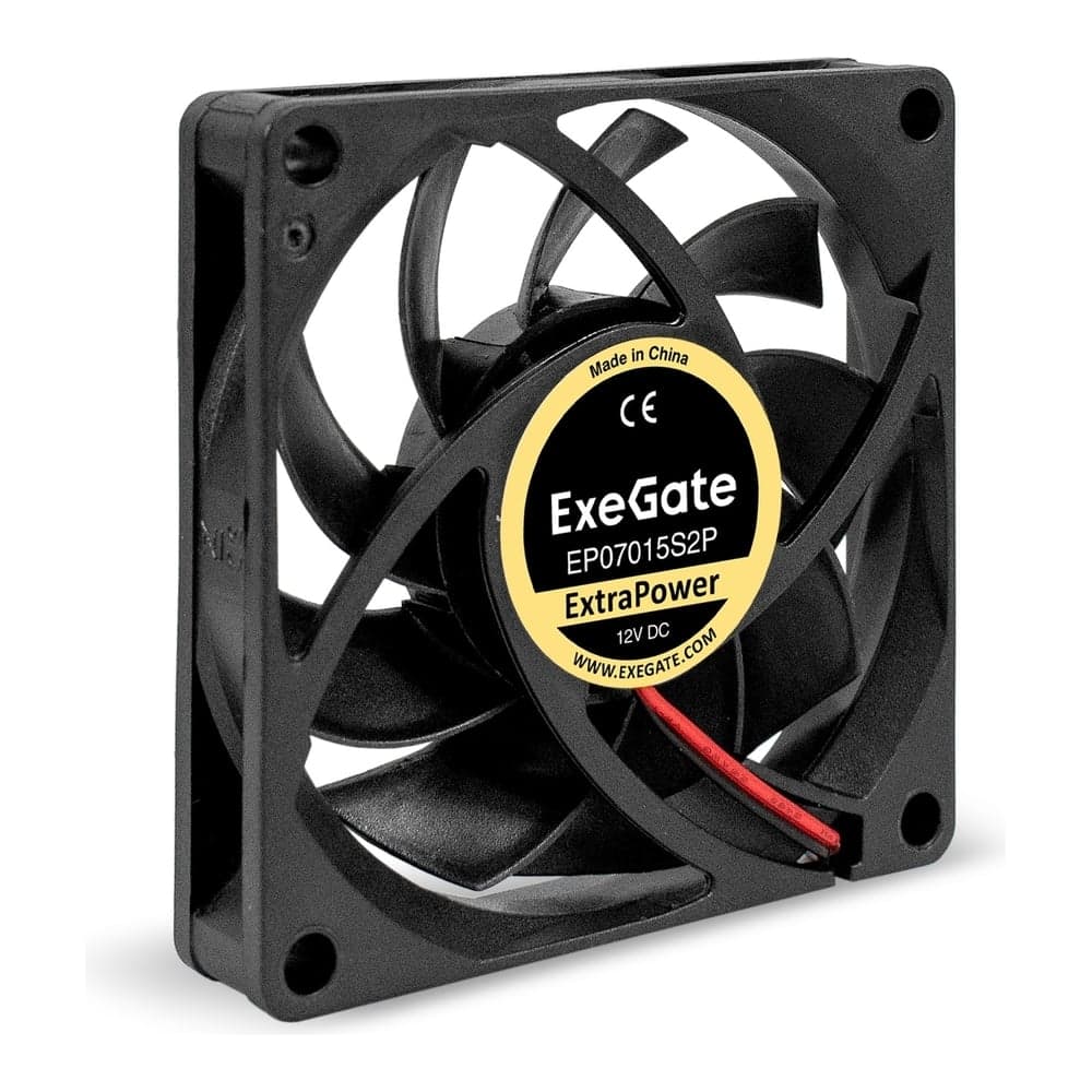 Вентилятор ExeGate ExtraPower EP07015S2P 12В DC, 70x70x15 мм, Sleeve bearing подшипник скольжения, 2pin, 3000RPM, 27dBA 295231