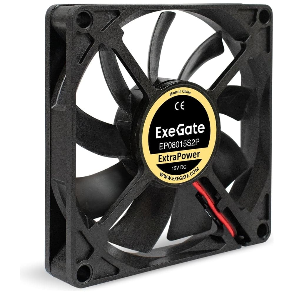 Вентилятор ExeGate ExtraPower EP08015S2P 12В DC, 80x80x15 мм, Sleeve bearing подшипник скольжения, 2pin, 2500RPM, 25.5dBA 295234