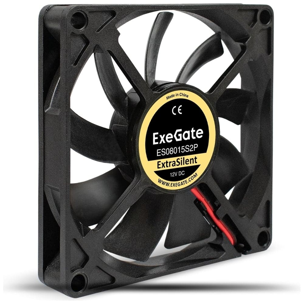 Вентилятор ExeGate ExtraSilent ES08015S2P 12В DC, 80x80x15 мм, Sleeve bearing подшипник скольжения, 2pin, 1600RPM, 16,5dBA 295233