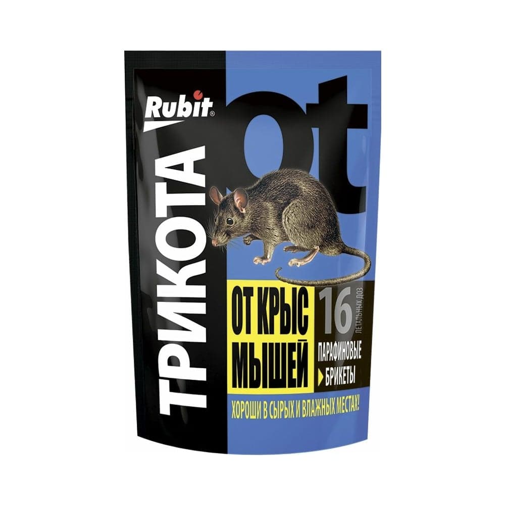 Парафиновый брикет от грызунов Rubit ТриКота 16 доз, 160 г 49377