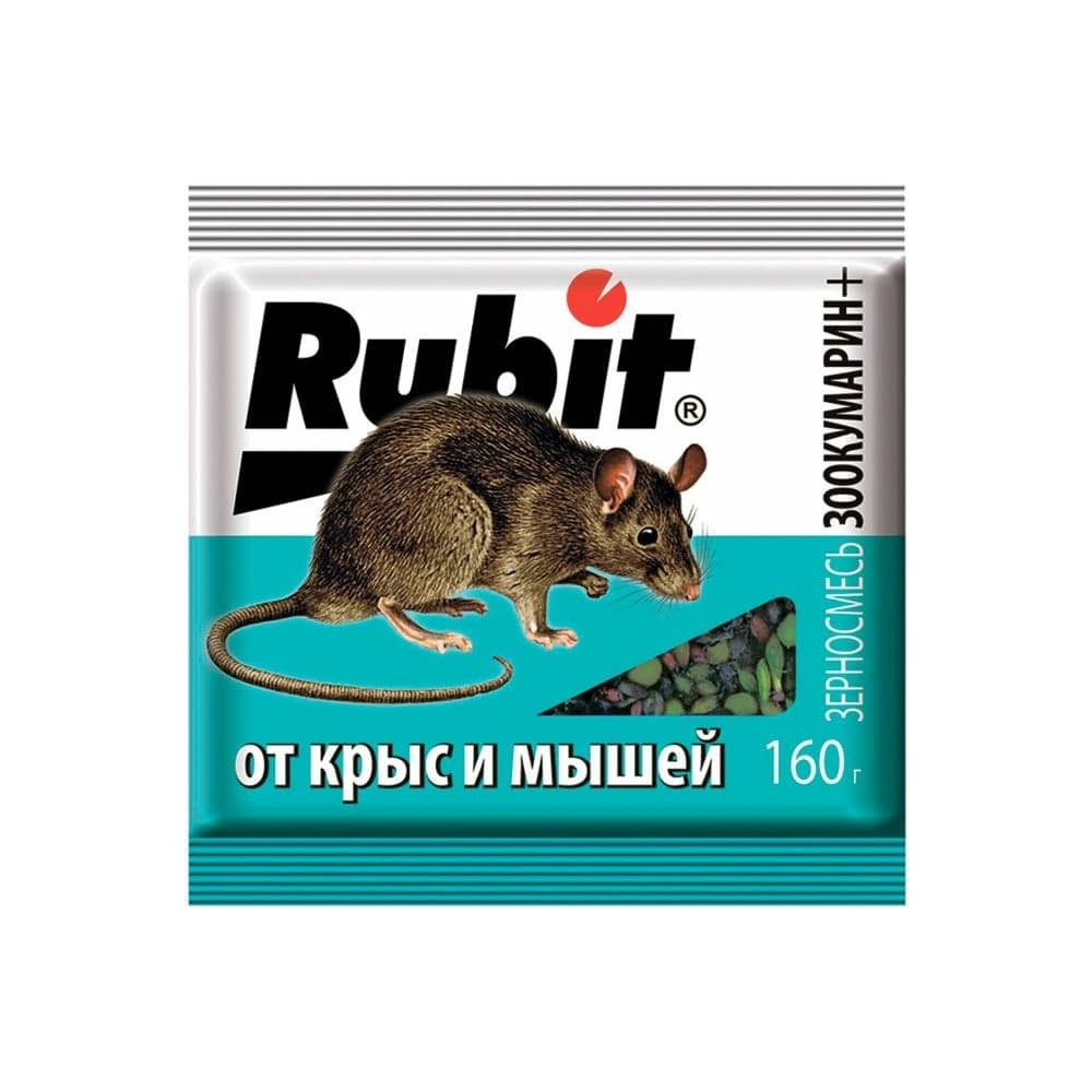 Зерновая смесь от грызунов Rubit зоокумарин+ 160 г 24985