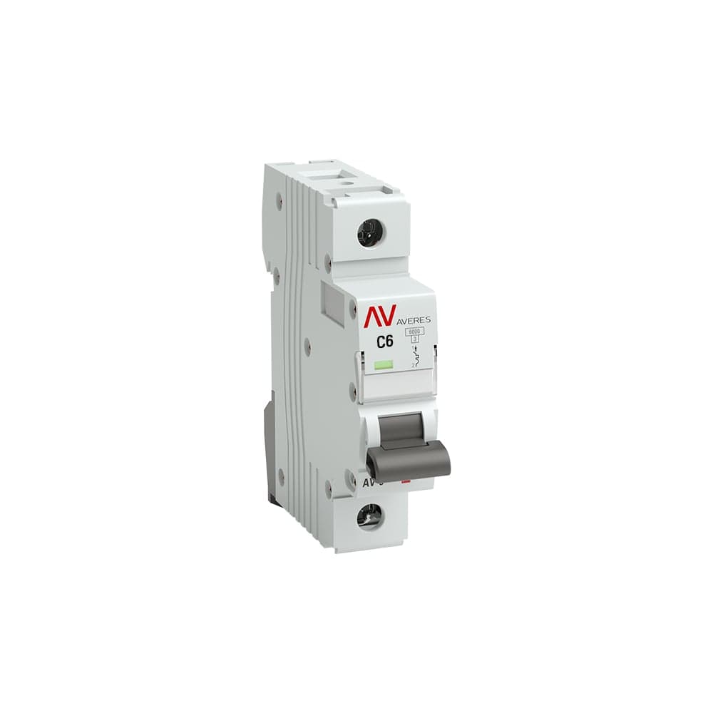 Автоматический выключатель EKF AV-10, 1P, 6A, 10kA, AVERES, SQ mcb10-1-06C-av
