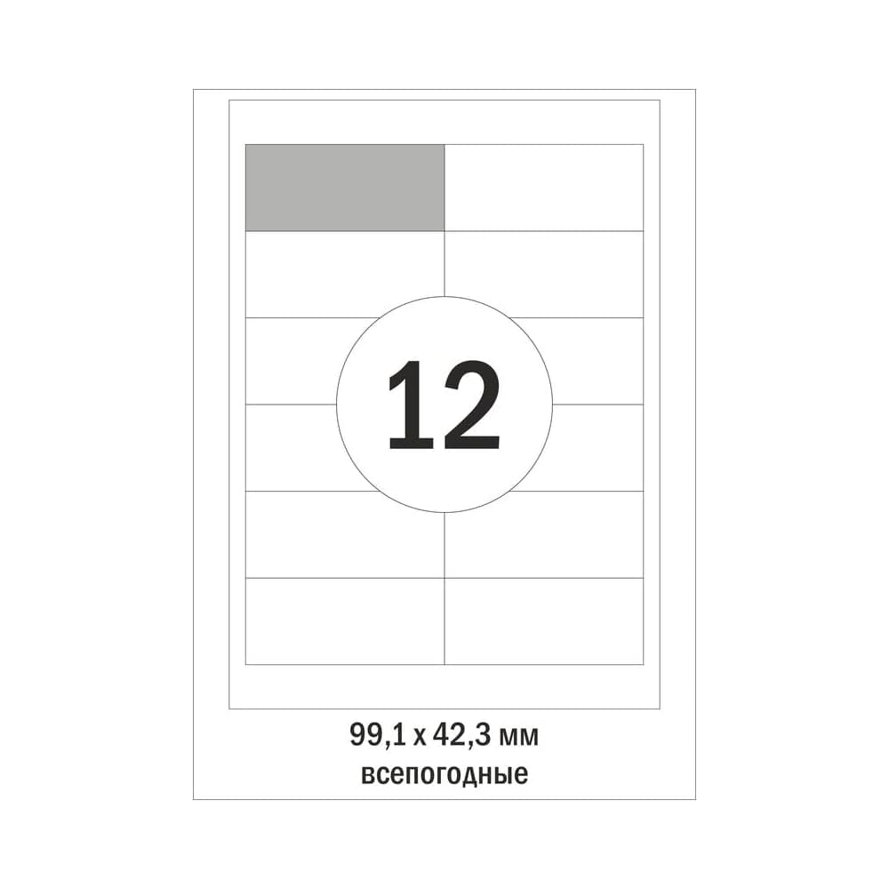 Этикетки самоклеящиеся ProMega label Всепогодн,бел,99.1х42.3мм.12шт на лисА 544855