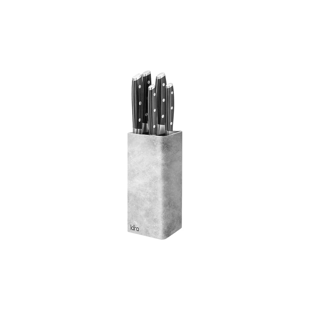 Подставка для ножей Lara универсальная квадрат Soft touch LR05-102 Gray