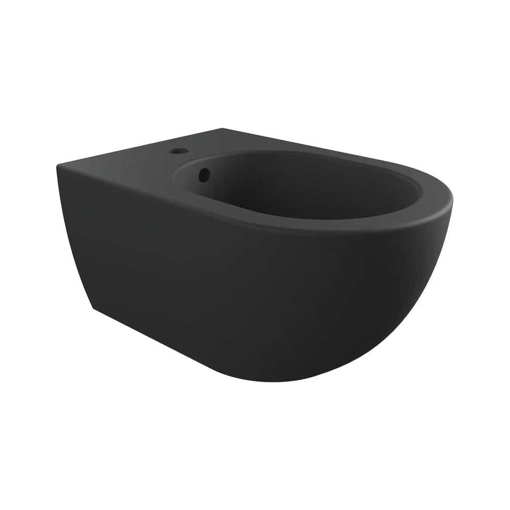 Подвесное биде Flaminia App 540x360хh270 мм, 1 отверстие для смесителя, перелив, крепление в комплекте, керамика, цвет Carbone AP218CAR