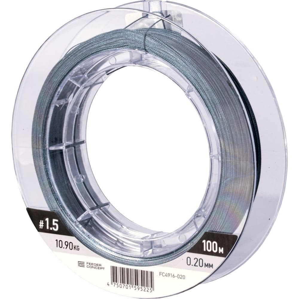 Шок-лидер плетеный FEEDER CONCEPT Distance х8 SHOCK LEADER Dark Gray 100 м, 0.20 мм FC4916-020