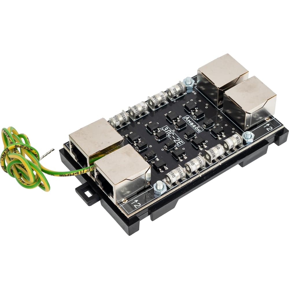 Устройство защиты линий связи АМАДОН Ethernet, 2 канала, 1 Гбит/с, PoE++. ЗЛС-2Е