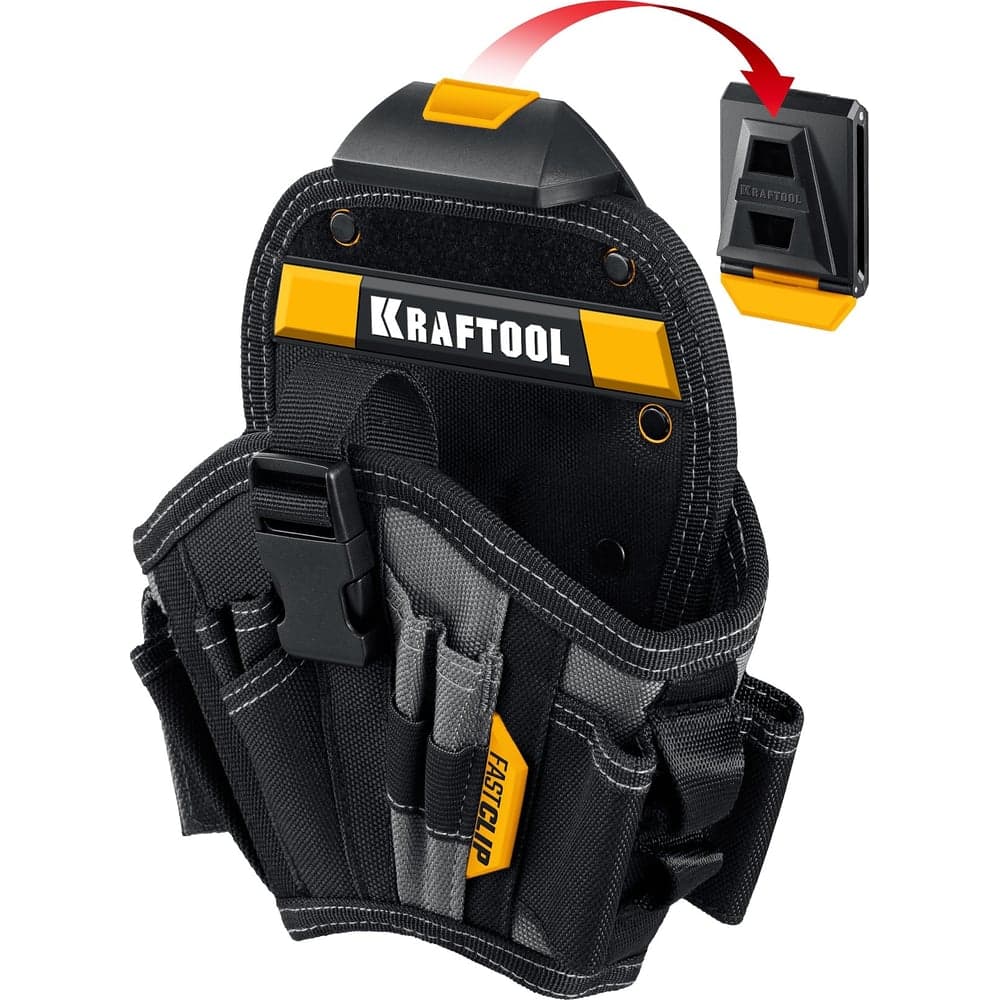 Кобура для шуруповерта большая с быстросъёмным креплением FastClip KRAFTOOL KH-17 17 карманов и петель 38768