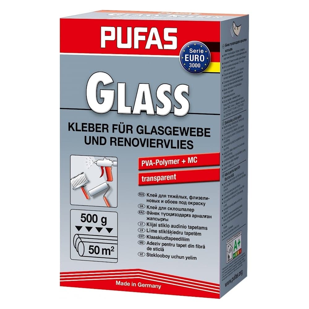 Обойный клей PUFAS EURO 3000 Glass стеклообои 500г 000904092