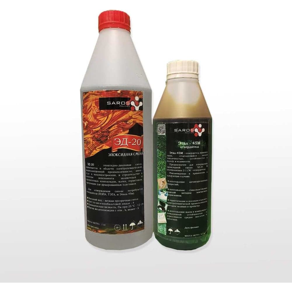 Эпоксидная смола Saros Polymer ЭД-20 1000 г + этал - 45 500 г 001017