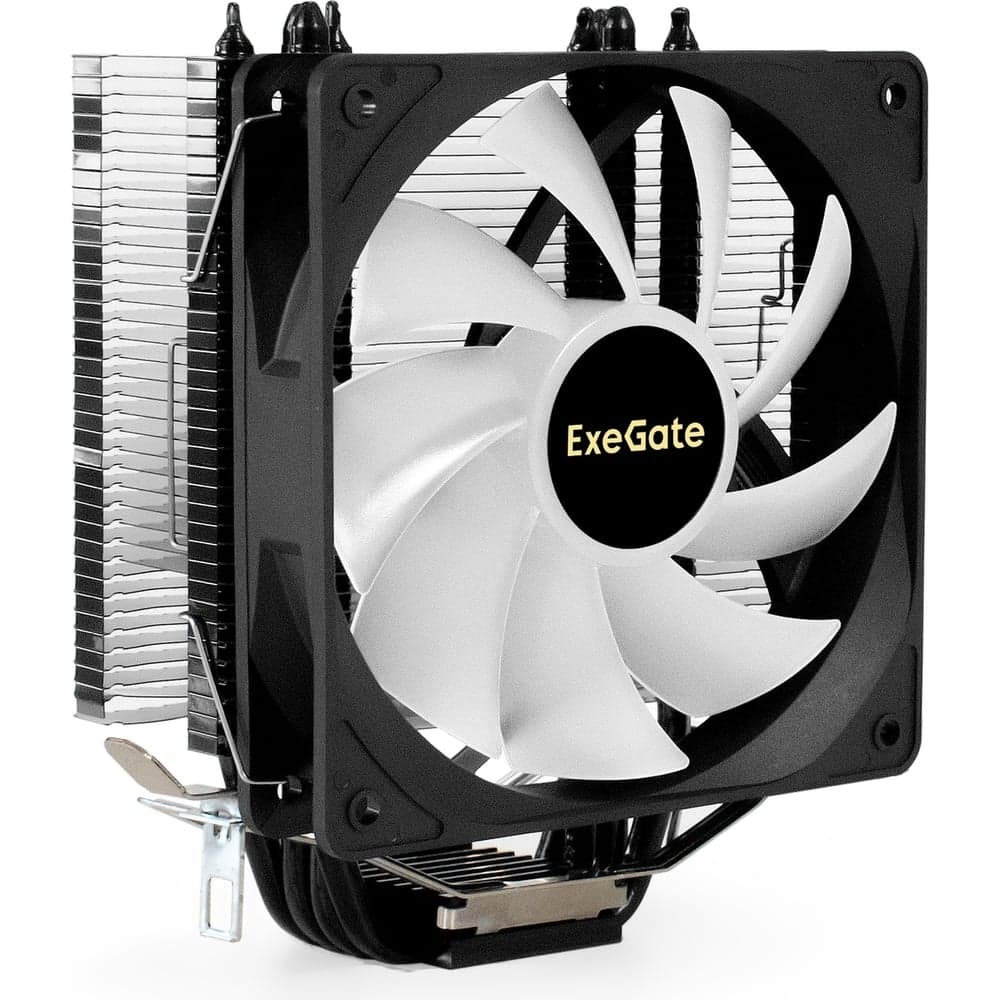Кулер ExeGate DarkMagic EE400XL-PWM.ARGBAl+Cu, 4 тепловые трубки, LGA775/1150/1151/1155/1156/1200/1700/AM2/AM2+/AM3/AM3+/AM4/AM5/FM1/FM2754939940, TDP125W, Fan120mm, 800-2400RPM, Hydrobearingi 295003