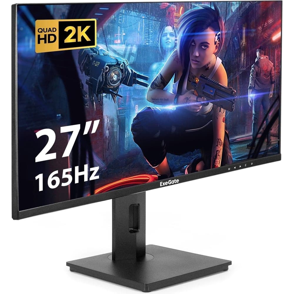 Монитор ExeGate Combat EG2707A IPS LED GradeA+ игровой, 165Гц, 27", 2K, 2560x1440@165Гц, 16:9, 400cdm2, 1000:1, 178 178, 1ms, Speakers, 2xHDMI1.4, DisplayPort, USB, аудио-выход, Flicker-free 295595