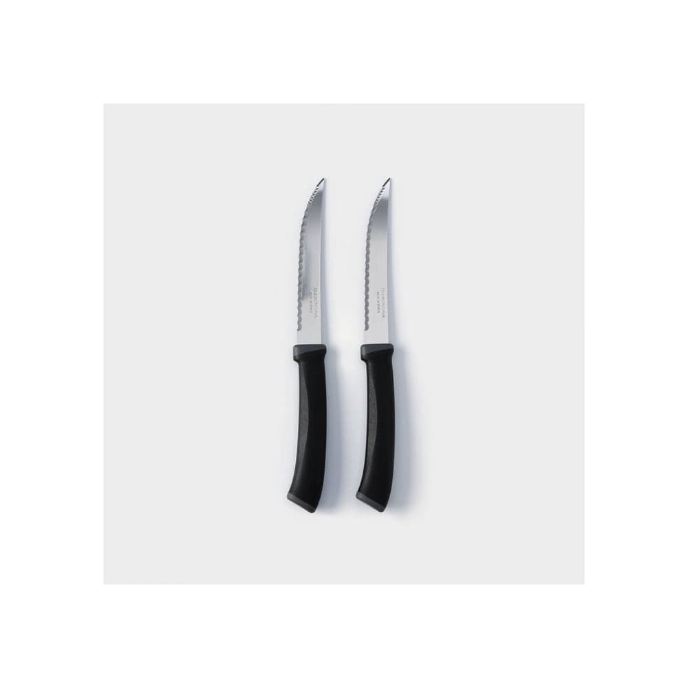 Набор ножей Tramontina Felice 2 шт., для мяса, с микрозубцами, черный, 12.5 см 23494/205-TR