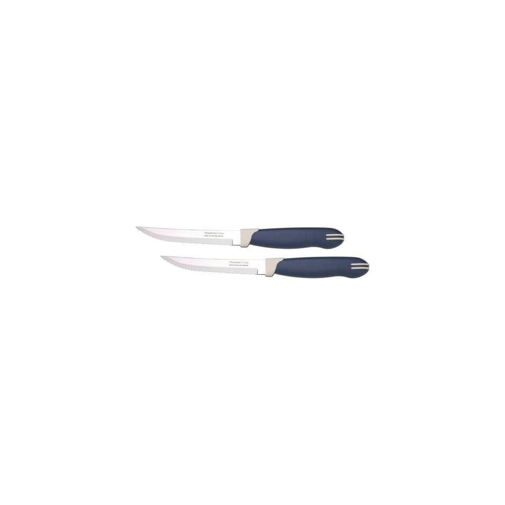 Нож TRAMONTINA Multicolor для стейка, с зубчиками, 12.5 см, синий, 2 шт. 23500/215D-TR