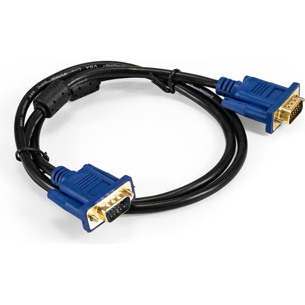 Кабель ExeGate VGA Pro EX-CC-PVGA-15M15M-1.0 15M 15M, 1м, 2 фильтра, позолоченные контакты, экран 294725