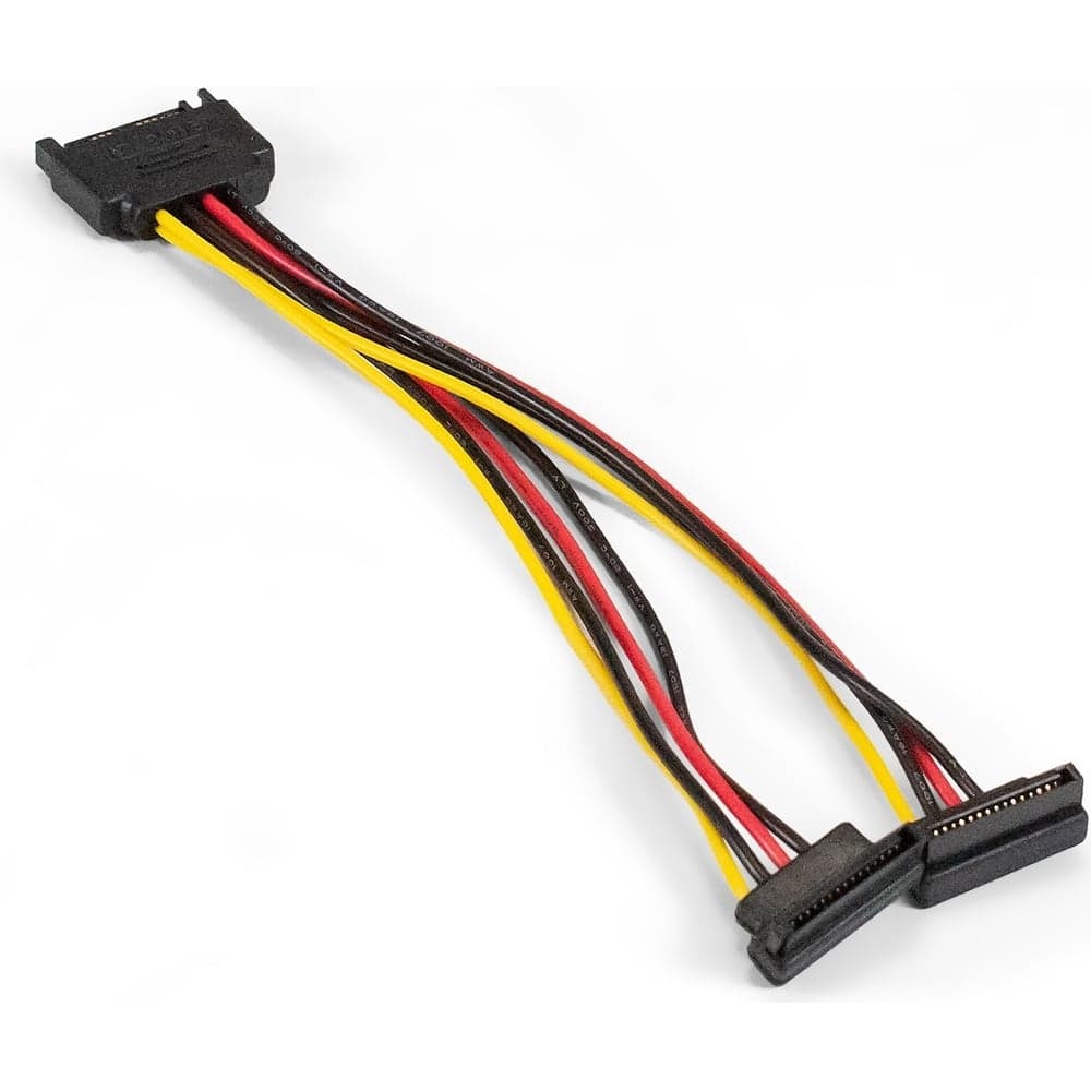 Кабель ExeGate питания SATA EX-CC-SATAM2F 15pin M 2x15pinF, угловые разъемы 294796