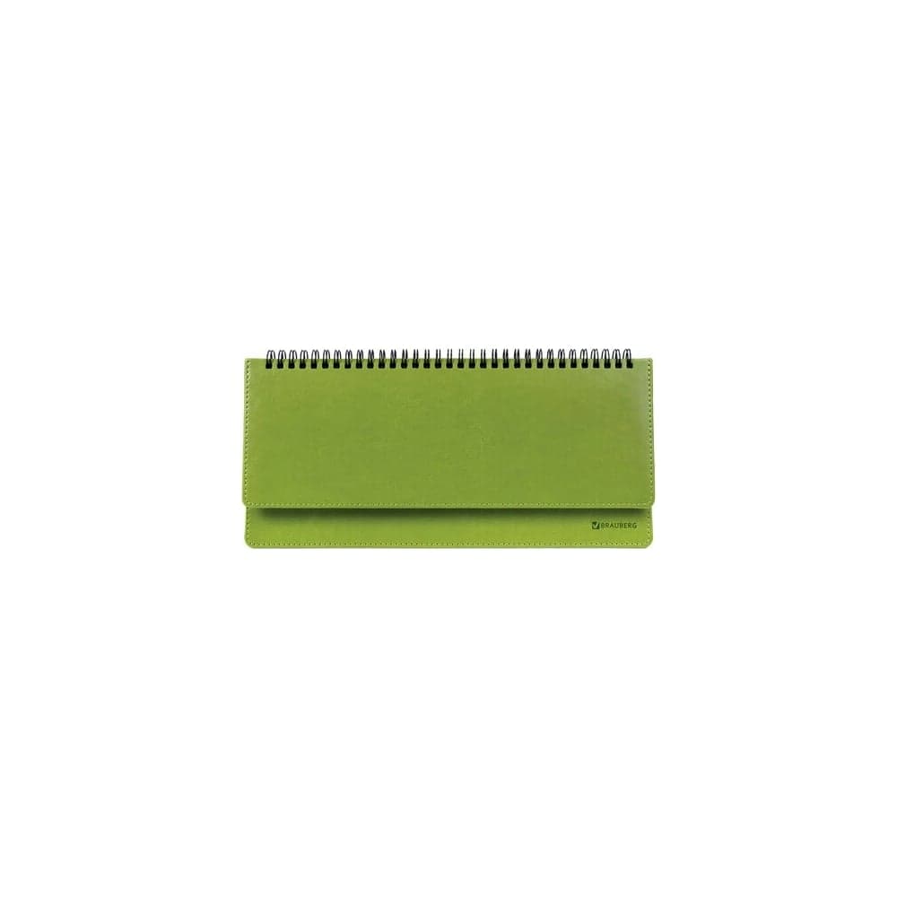 Недатированный планинг BRAUBERG Rainbow 305x140 мм, кожзам, зеленый 111702