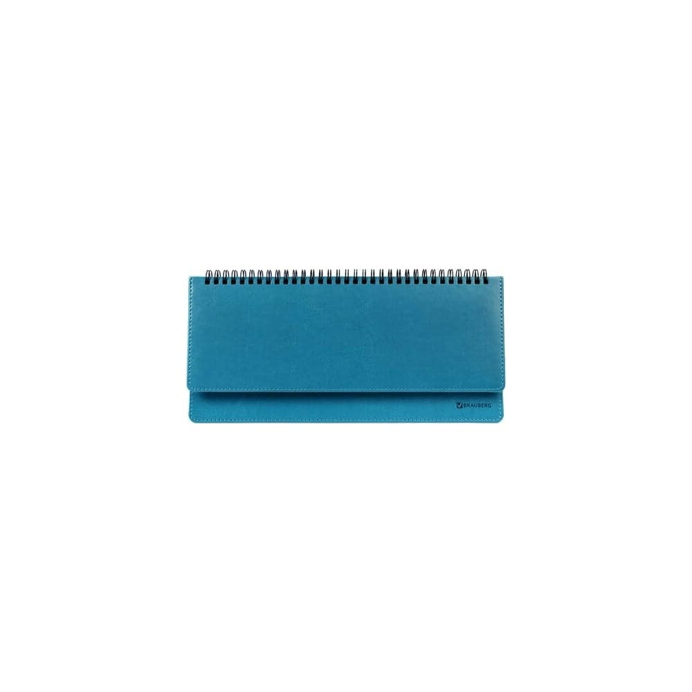 Недатированный планинг BRAUBERG Rainbow 305x140 мм, кожзам, бирюзовый 111700