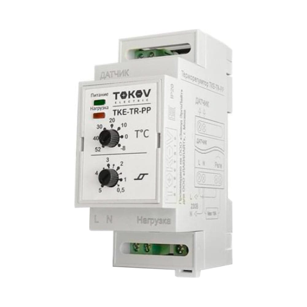 Термостат TOKOV ELECTRIC механический, для обогрева труб, на DIN-рейку TKE-TR-PP