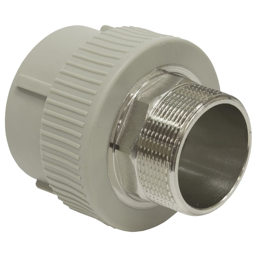 Муфта комбинированная TEBO PPR 50x1 1/2 НР под ключ серый 031020711