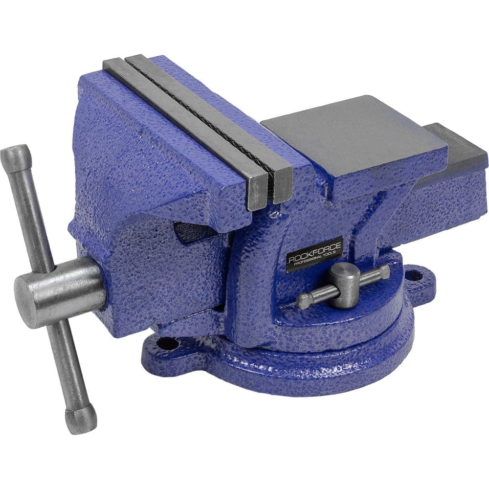 Стальные поворотные тиски с наковальней Rockforce 4", 100 мм RF-6540204W(58919)