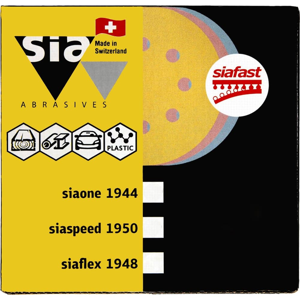 Круг шлифовальный на липучке siaone 1944 (50 шт; 125 мм; без отверстий; P100) sia Abrasives so50-125-0-100