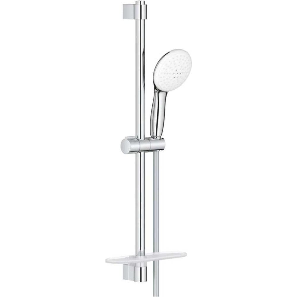Душевой набор GROHE Tempesta 110 с полочкой, 2 режима струи, круглый ручной душ, штанга 600 мм, шланг 1750 мм, 7.4 л/мин, хром 26638003 00000138276