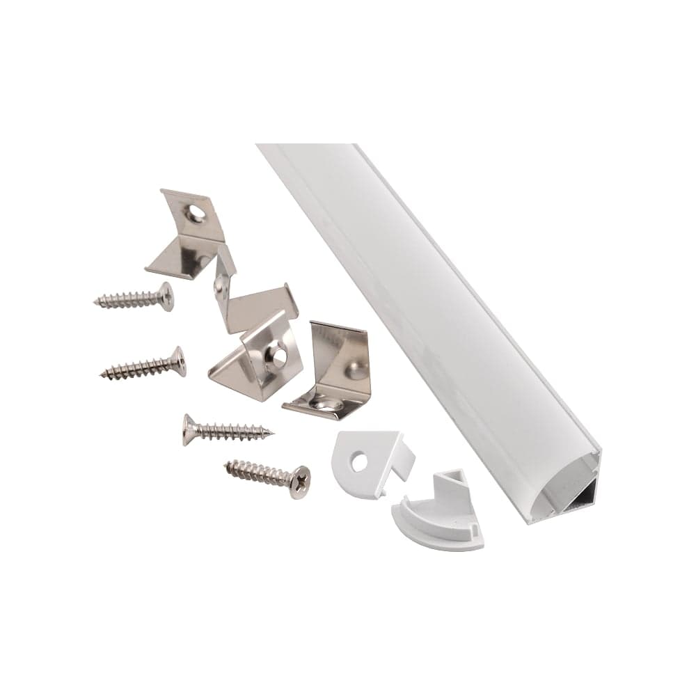 Профиль угловой алюминиевый для светодиодной ленты General Lighting Systems GAL-GLS-2000-16-16 2м 16x16мм серебристый IP20 готовый комплект 522700