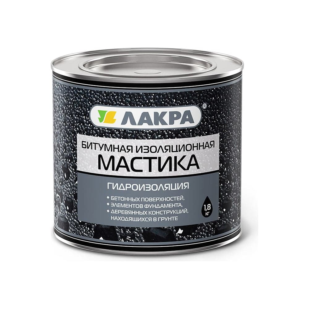 Битумная изоляционная мастика Лакра 1.8 кг Лк-00005323